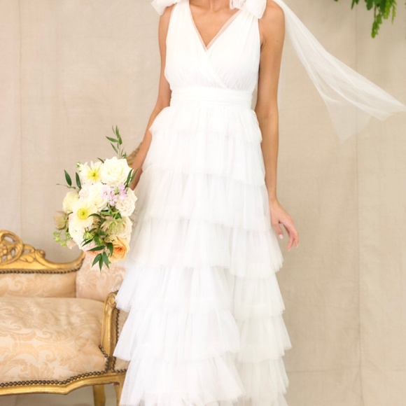 Red Dress Boutique Dresses & Skirts - Red Dress Creating Memories White Tiered Tulle Maxi Dress Size SS / White